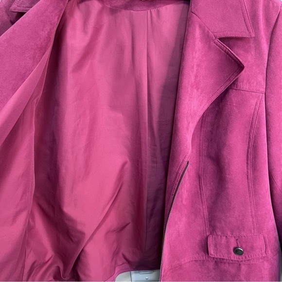 CONRAD C Pink Faux Suede Jacket Size 24 - Picture 5 of 11
